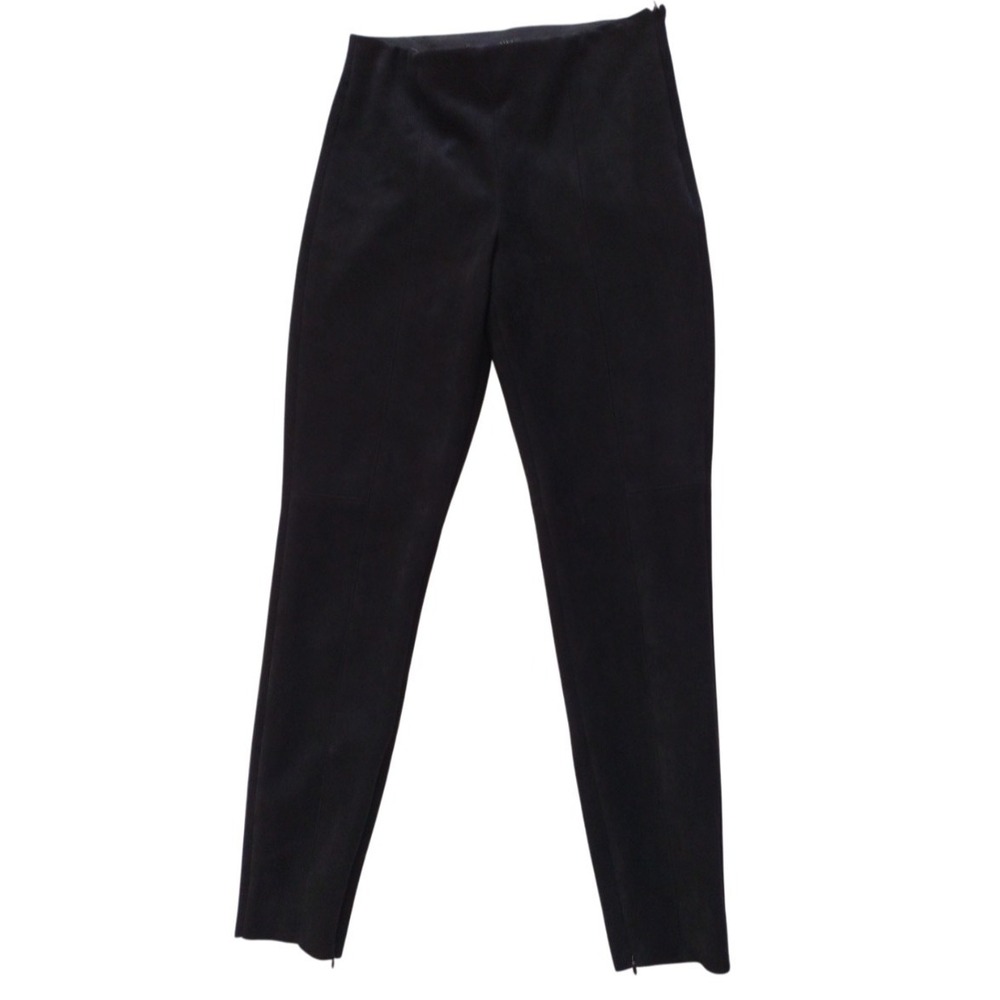 Zara Pants Woman Small Black Faux Suede Skinny Ankle Zippers Party Travel Party
